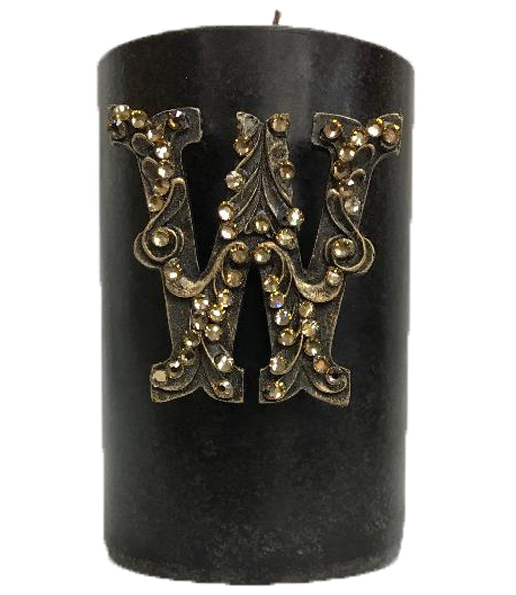 Decorative Candle 4X6 Swarovski Jeweled Initial Candles