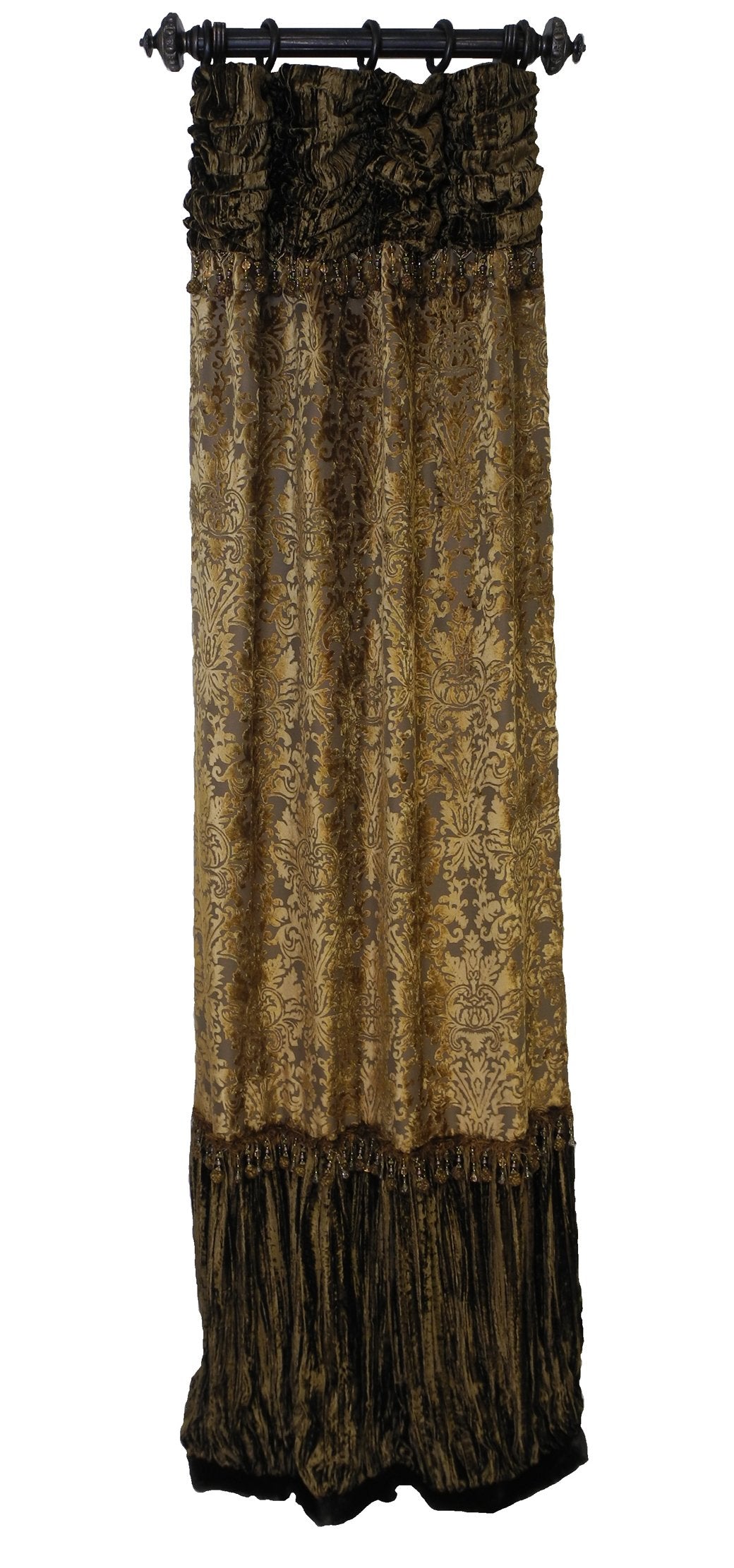 Designer Curtain Panel Style 15 Brussels/Chocolate Velvet Window Treatment