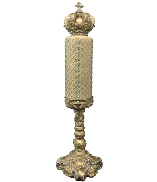 Decorative_candle-4x9-Jeweled_mesh-crown_candle_topper-12_inc_candle_base-swarovski_crystals-fancy_candles-sir_olivers_by_reilly_chance_collection