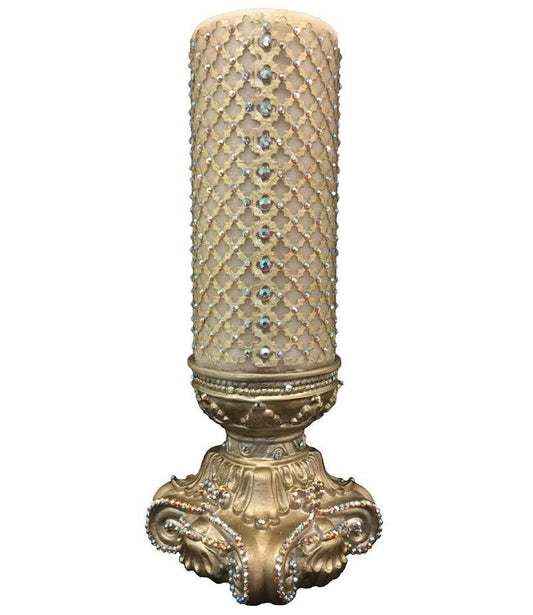 Fancy_candle_candle_base_candle_holder-mesh-swarovski_crystals-sir_olivers_by_reilly_chance_collection