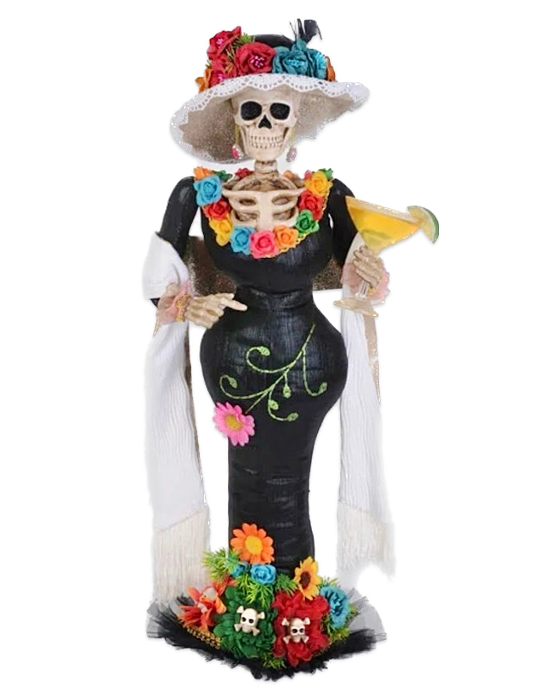 Fiesta Flores Skeleton with Margarita