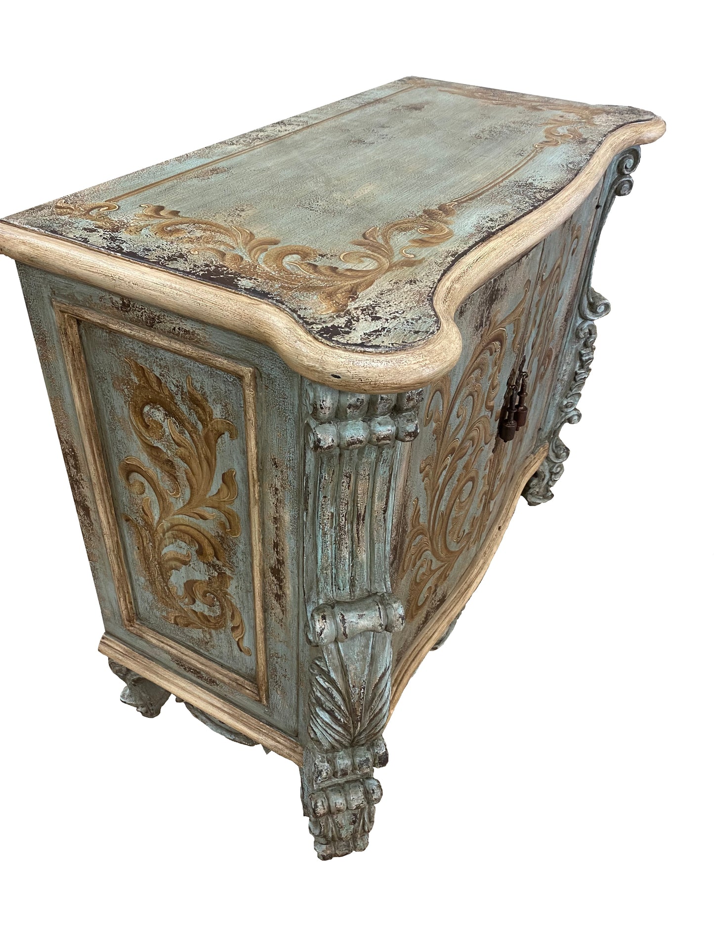 Peruvian San Miguel Hand Painted Wood Buffet