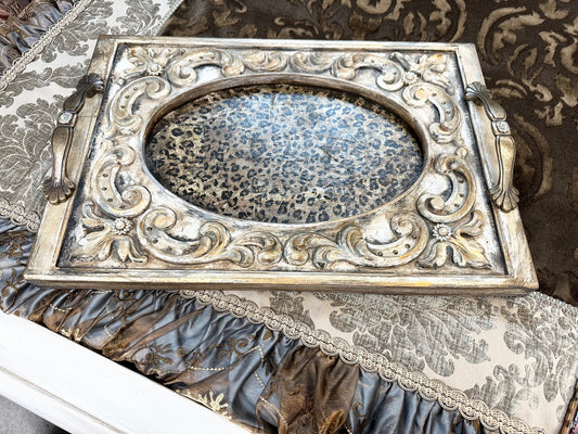 Michelle Butler Decorative Leopard Serving Tray Large Limited