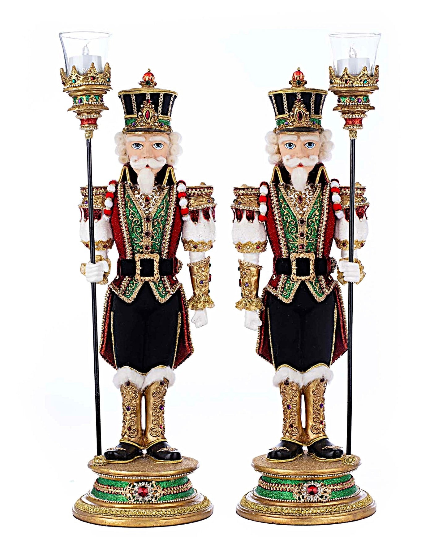 Katherine’s Collection Christmas Ball Nutcracker Votive Set of 2