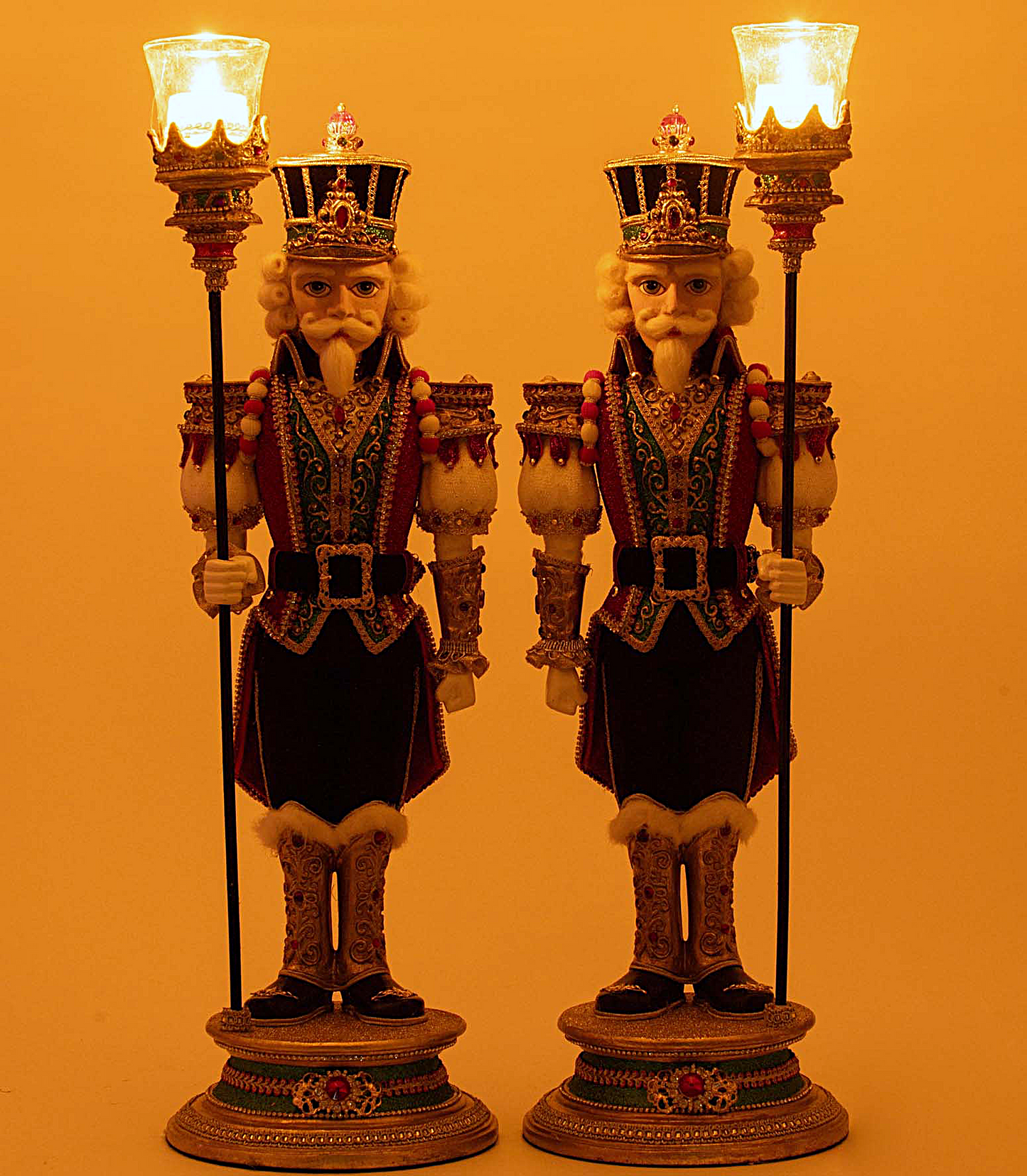 Katherine’s Collection Christmas Ball Nutcracker Votive Set of 2