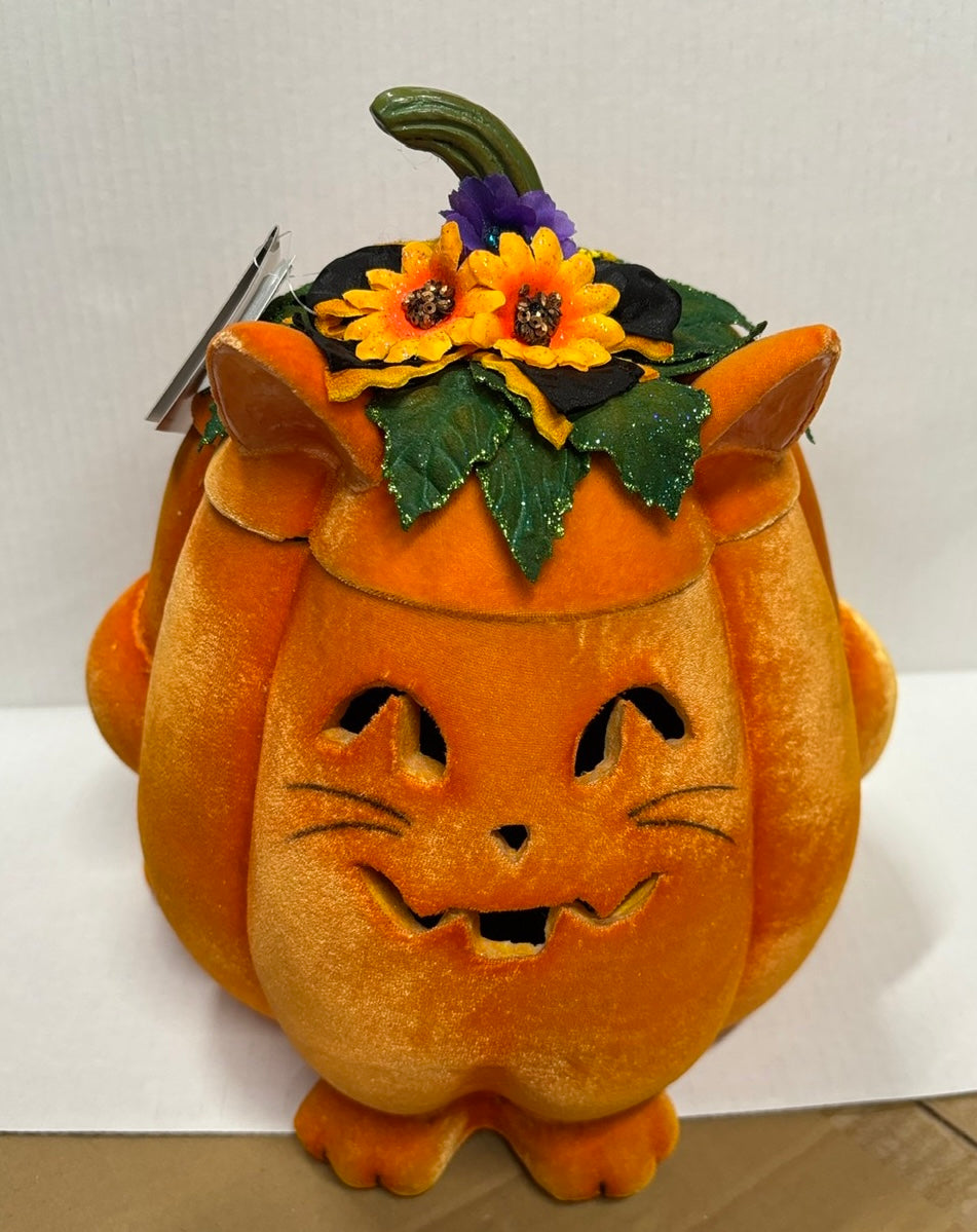 Katherine’s Collection Jackie The Kitty Cat Pumpkin Candy Container