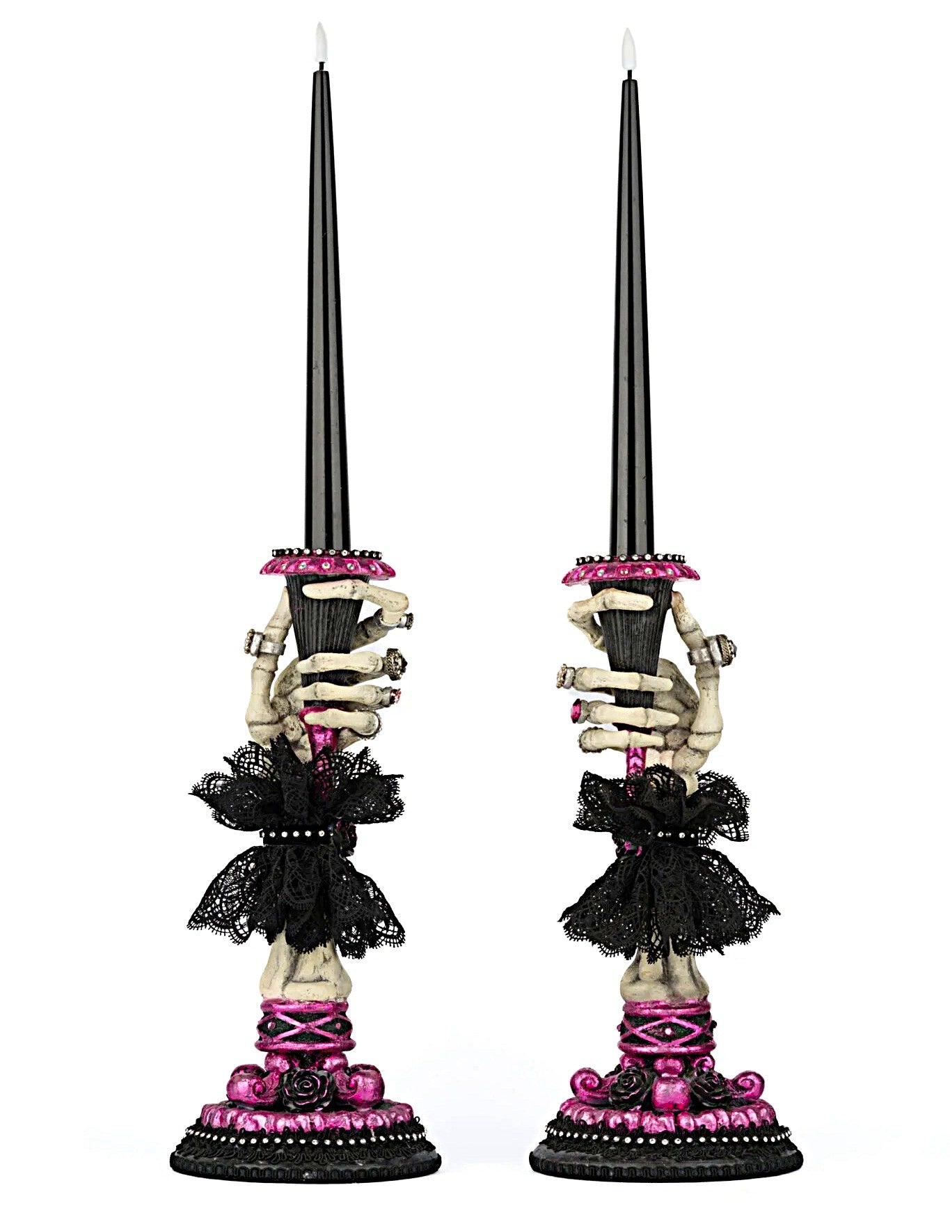 Katherine’s Collection Skeleton Hand Candle Sticks Set of 2