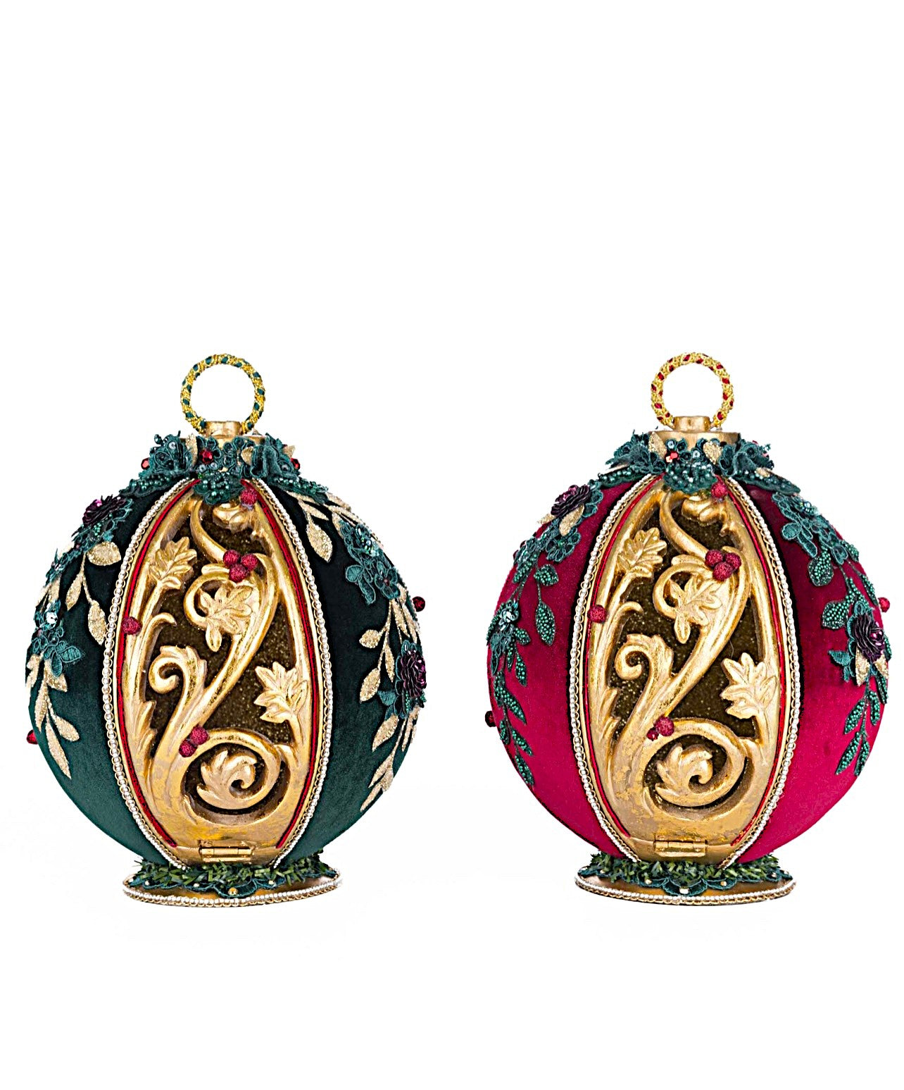 Katherine’s Collection Set of 2 Winter Balsam And Berry Tabletop Ornaments Tea Lights