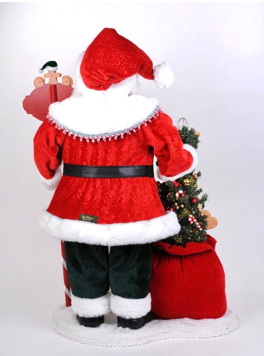 Large Lighted Mr. Claus Bakery Santa