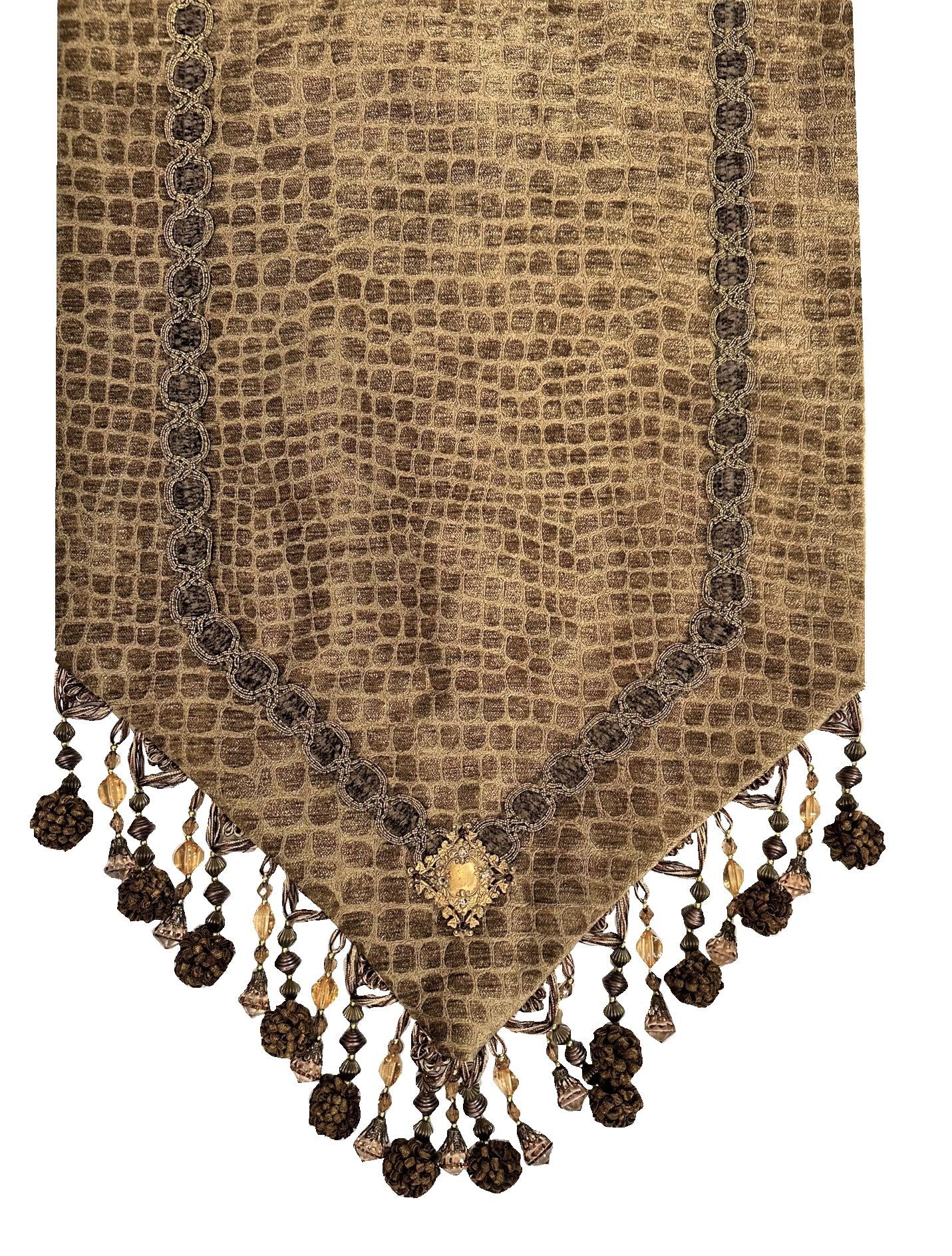 Carmel Croc Chenille Designer Table Runner