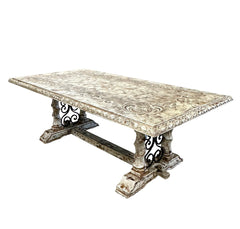 Peruvian Home Furnishings Tuscano Hand Painted Wood Dining Table Arena Finish