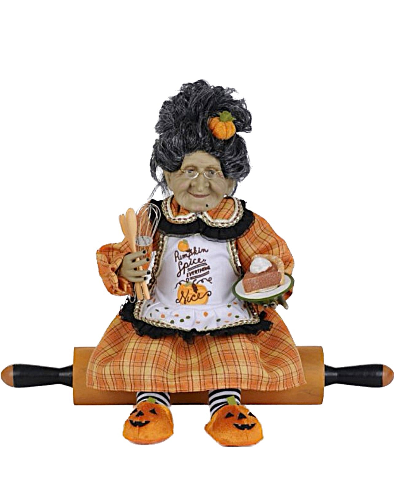 Pumpkin Spice Granny Witch on Rolling Pin