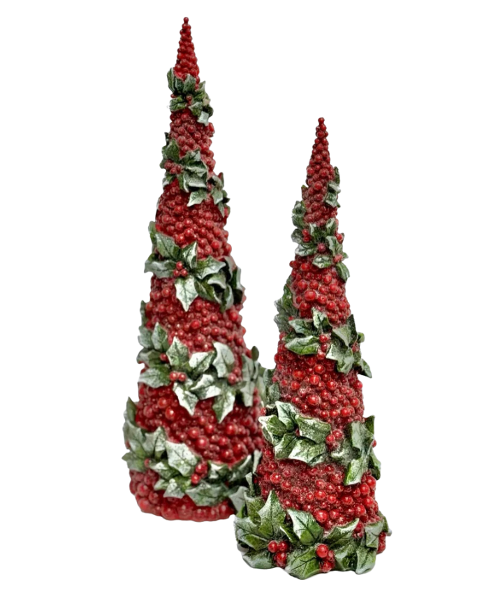 Set of Two Holly and Berry Trees