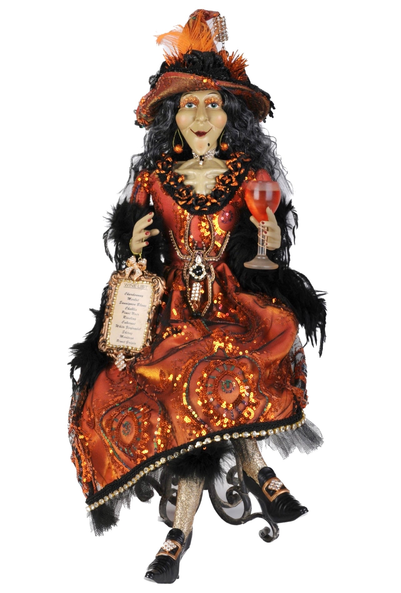 Wine Elegance Sitting Witch