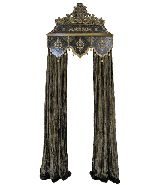 Custom_window_treatments-cornice_boards-drapery_ideas-luxury_curtains-old_world_style_curtains-velvet_panels-reilly_chance