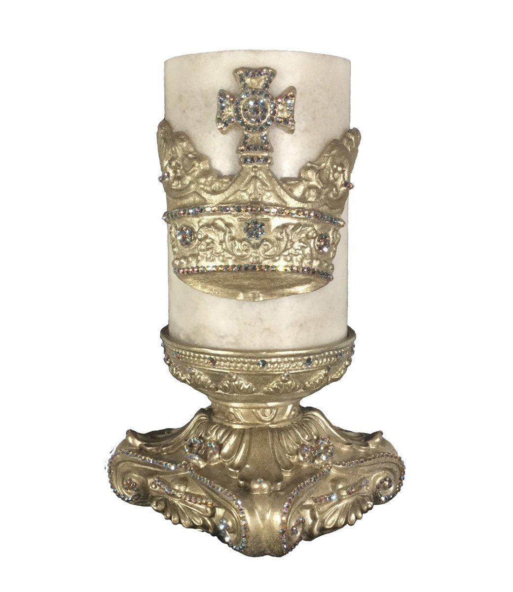 Decorative_cream_candle-6x9-champagne_candle_base-jeweled_large_crown-sir_olivers-reilly_chance_collection_grande