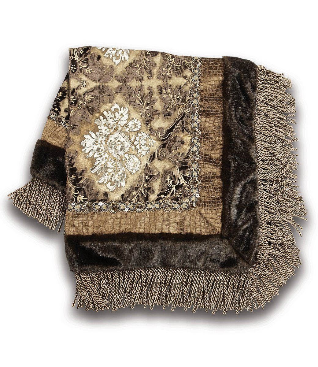 Luxury_square_table_topper-gold-brown-silver-brocade-velvet-bullion_fringe-reilly_chance_collection