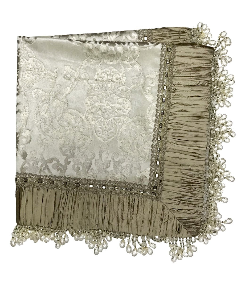 Luxury Table Throw Platinum Square