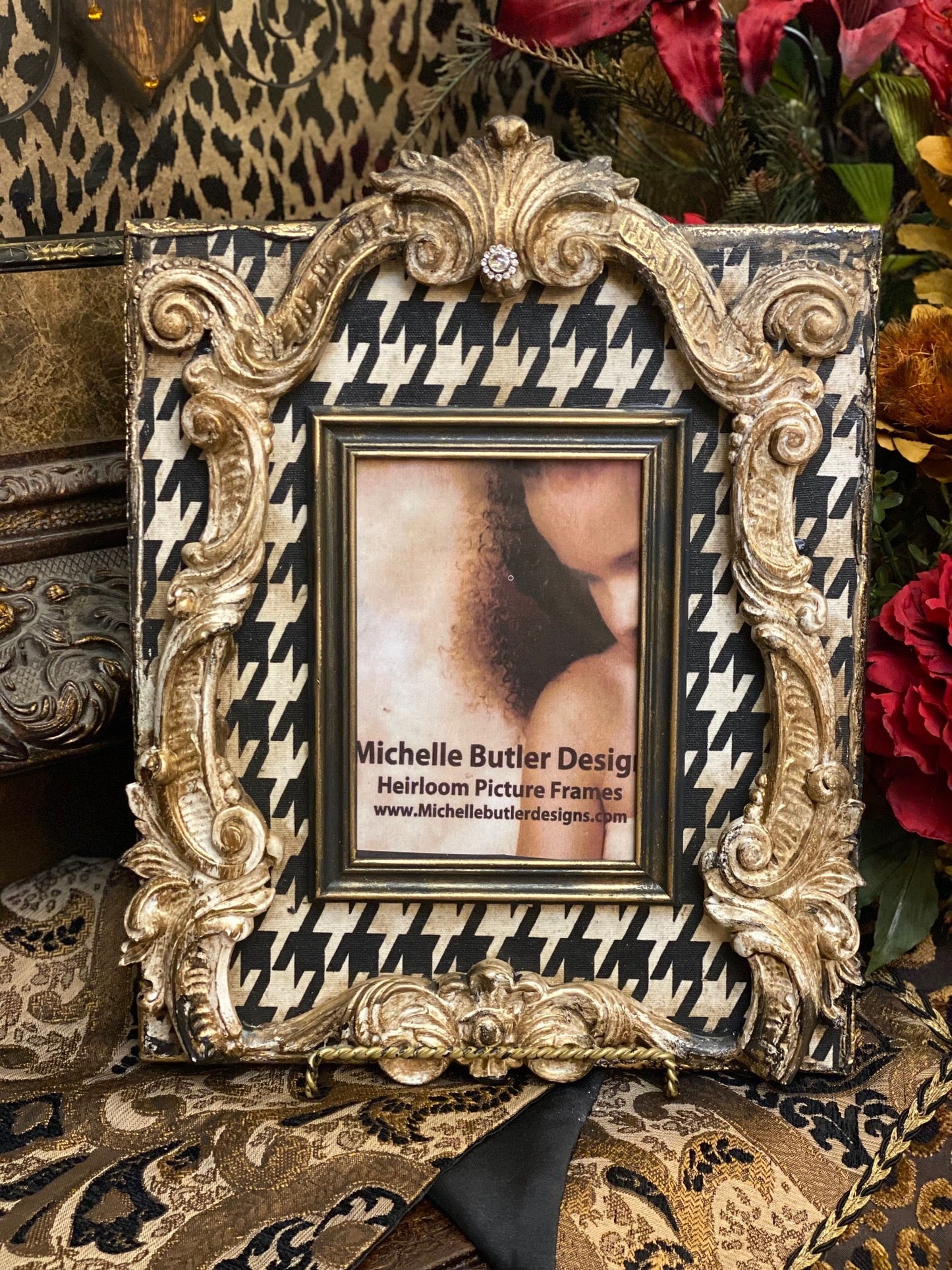 Michelle Butler Decorative Tabletop Frame With Houndstooth Frames