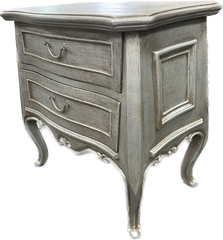 Peruvian Hand Crafted Celine Accent Table Platinum Finish