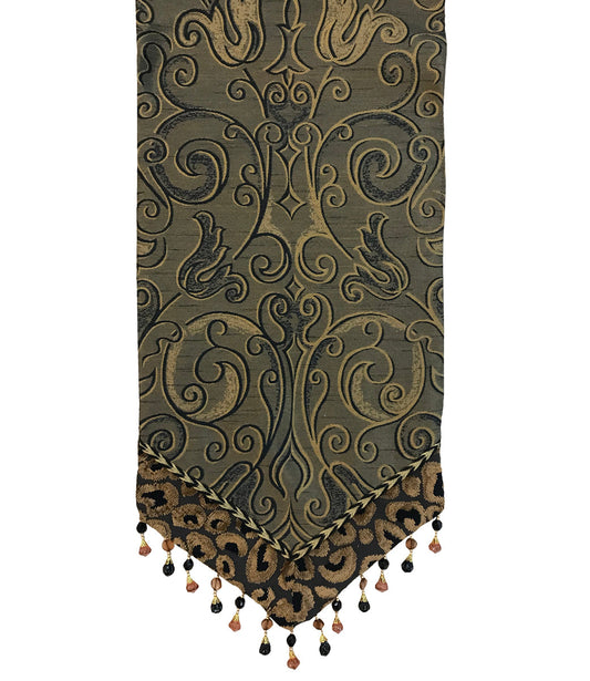 Small Luxury Table Runner Black And Bronze Renaissance