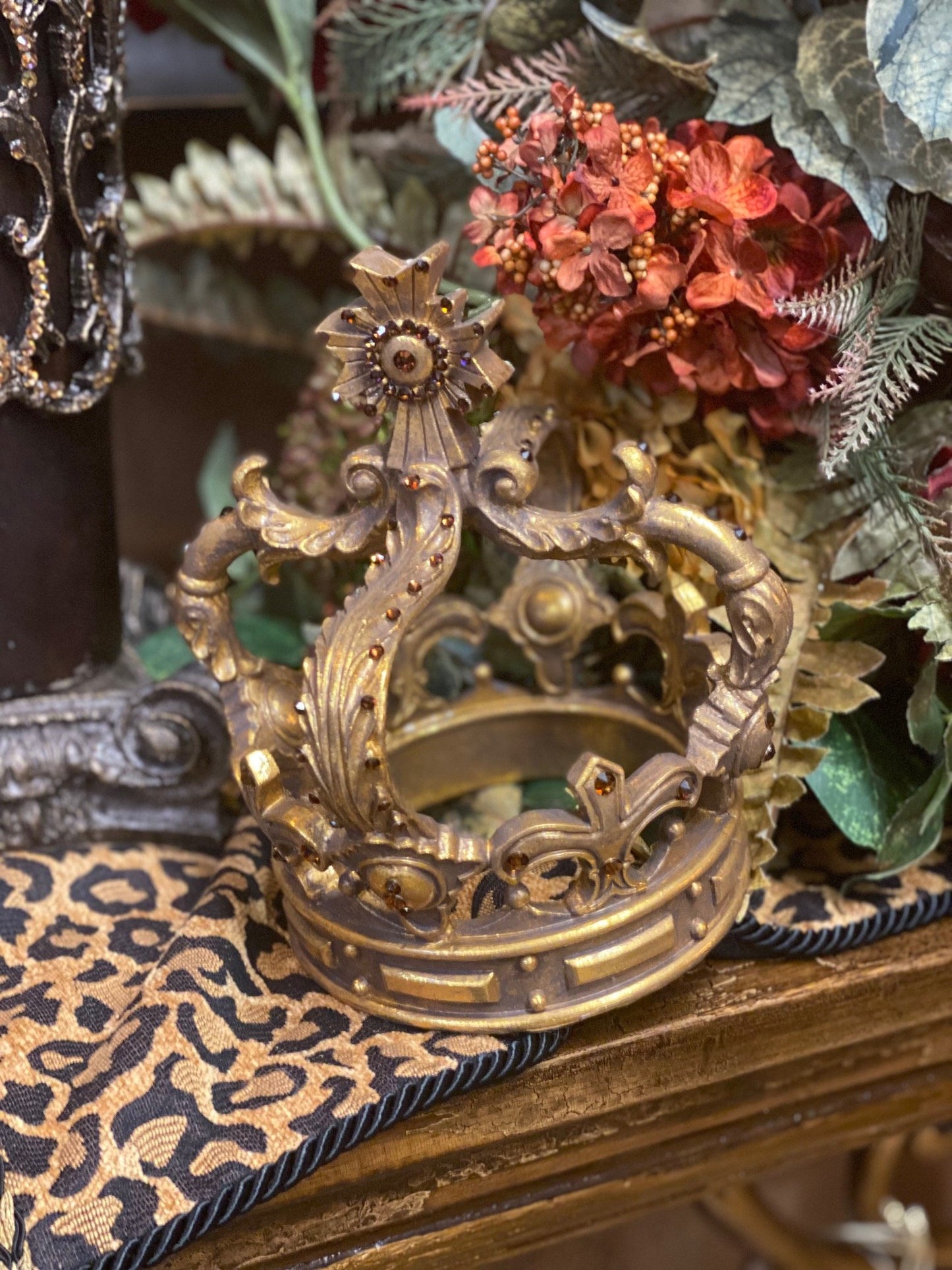 Jeweled Tabletop Crown Antique Gold Sunburst Reilly-Chance Home Decor Retail Store Offerings