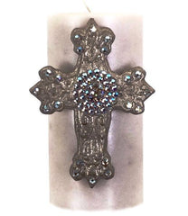 Decorative Candle 3X6 Jeweled Cross Candles