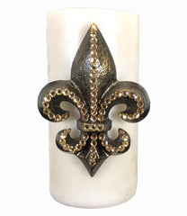 Triple_scented_decorative_candle-3x6-cream-vanilla-bronze_swarovski_jeweled-fleur_de_lis-sir_olivers-reilly_chance_collection