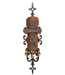 Wrought Iron Wall Sconce with Crystals