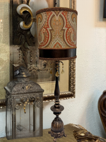 Paisley Buffet Lamp with Crystals
