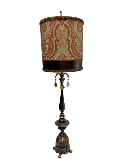 Paisley Buffet Lamp with Crystals