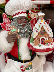 African American Gingerbread Chef Santa