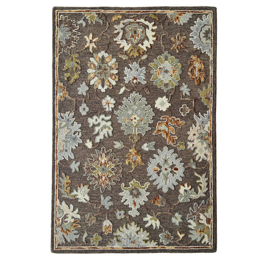 Decorative rug with floral pattern on a white background