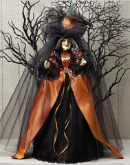 Tall Black & Orange Witch with Hat
