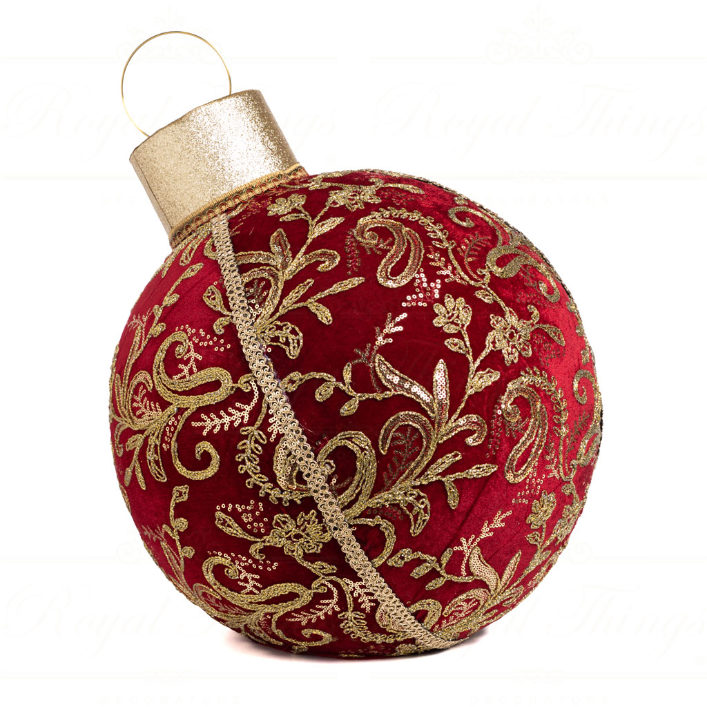 Oversized Brocade Velvet Swirl Display Christmas Ornament