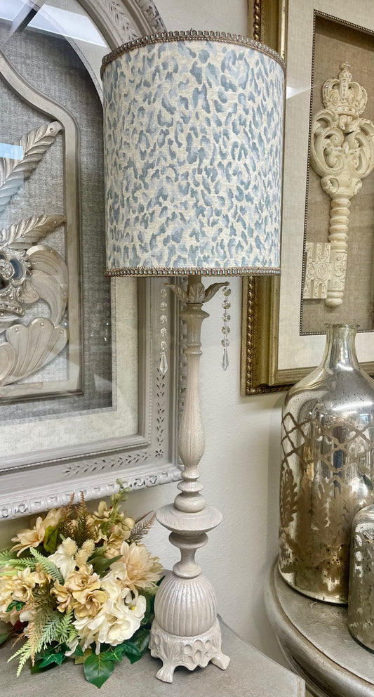 Gallery Designs Table Lamp in Blue Leopard