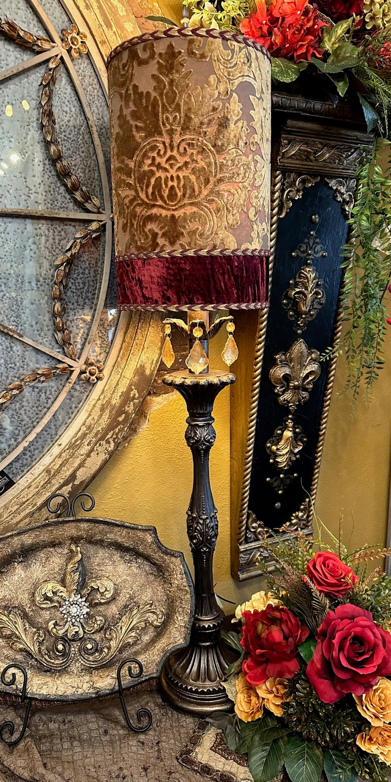 Burgundy table lamp shades on sale