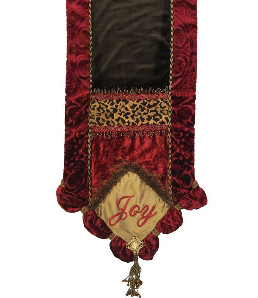 Christmas_Table_runner-holiday_table_runner-red_velvet-gold_silk-Joy-beads-reilly_chance_collection_grande
