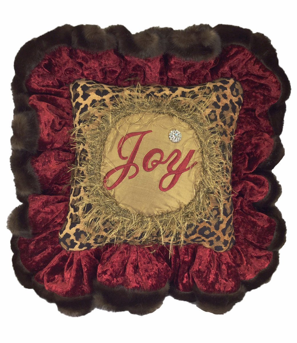 Christmas_pillow-joy-leopard_print-red_velvet-faux_mink-jeweled-reilly_chance_collection_grande