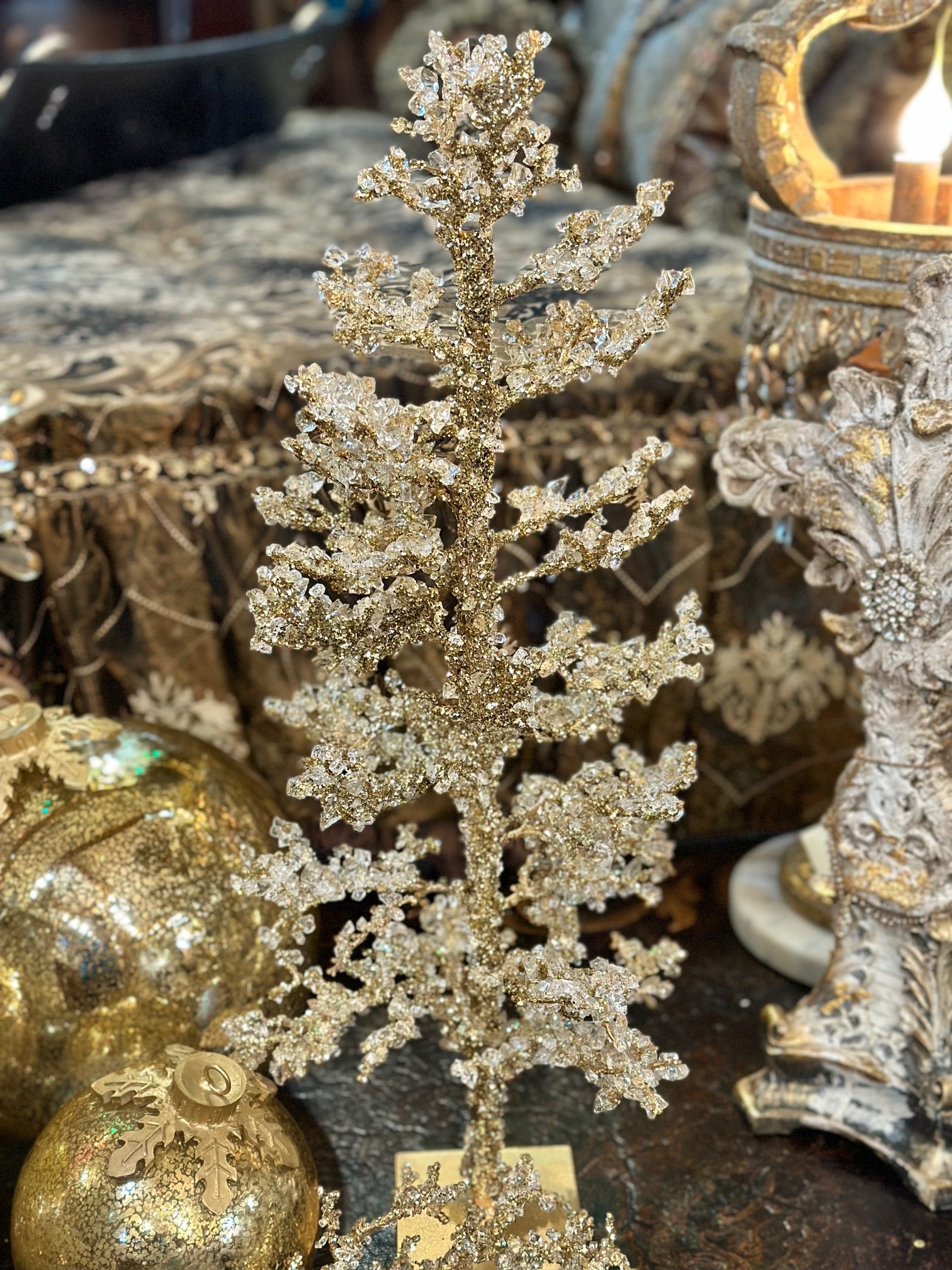 Chunky Crystal and Gold Tree