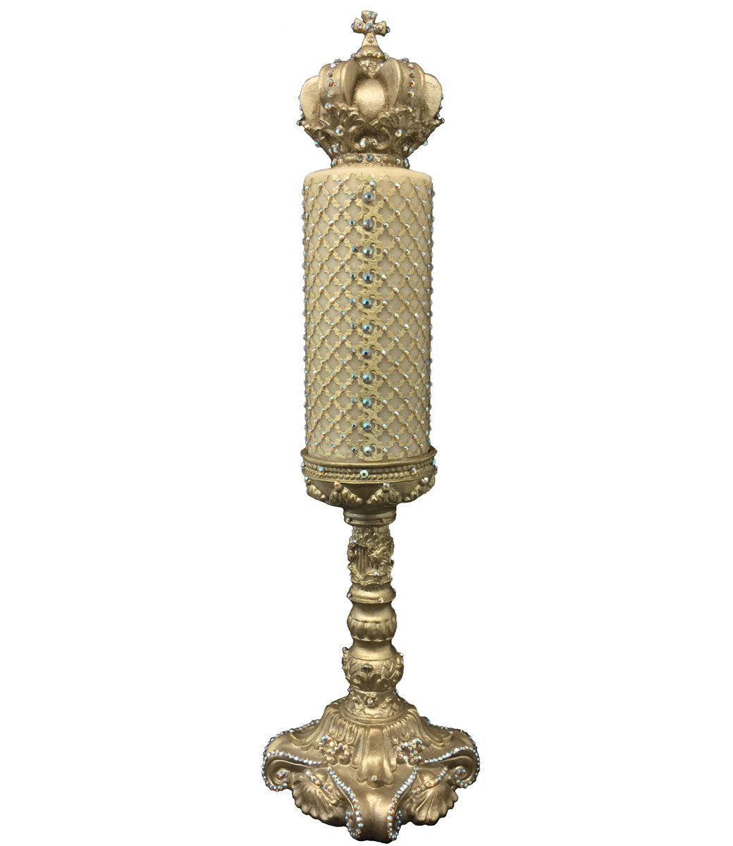 Decorative_candle-4x9-Jeweled_mesh-crown_candle_topper-12_inc_candle_base-swarovski_crystals-fancy_candles-sir_olivers_by_reilly_chance_collection