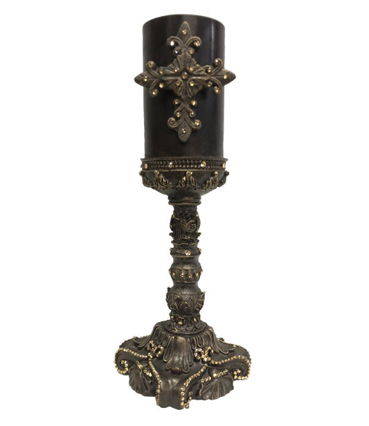 Decorative_candle-decorative_candle_holders-candlesticks-fancy_candles-candle_bling-swarovski_jeweled_cross-candle_with_cross-4x6-sir_olivers_by_reilly_chance_collection