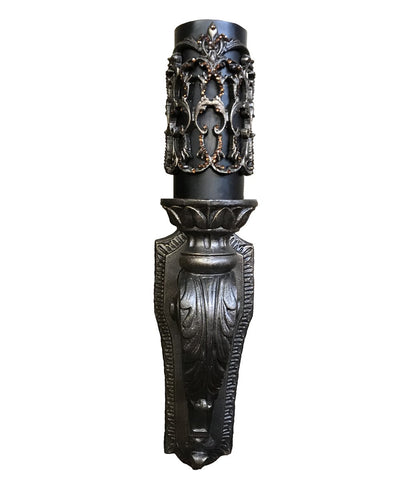 Decorative Wall Sconce Candle Holder And 4X12 Jeweled Firescreen Candle/base Combination
