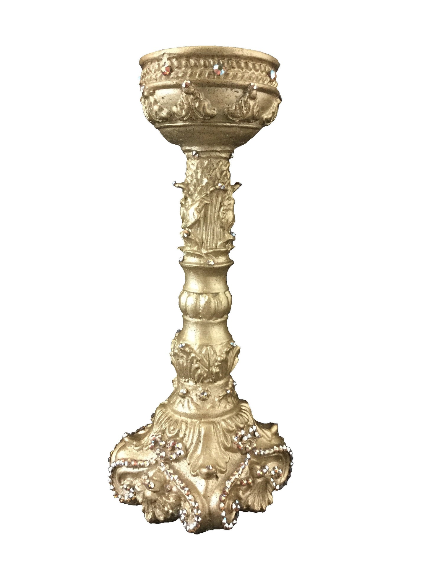 Decorative Candle 3X12 Base With Swarovski Crystals Bases