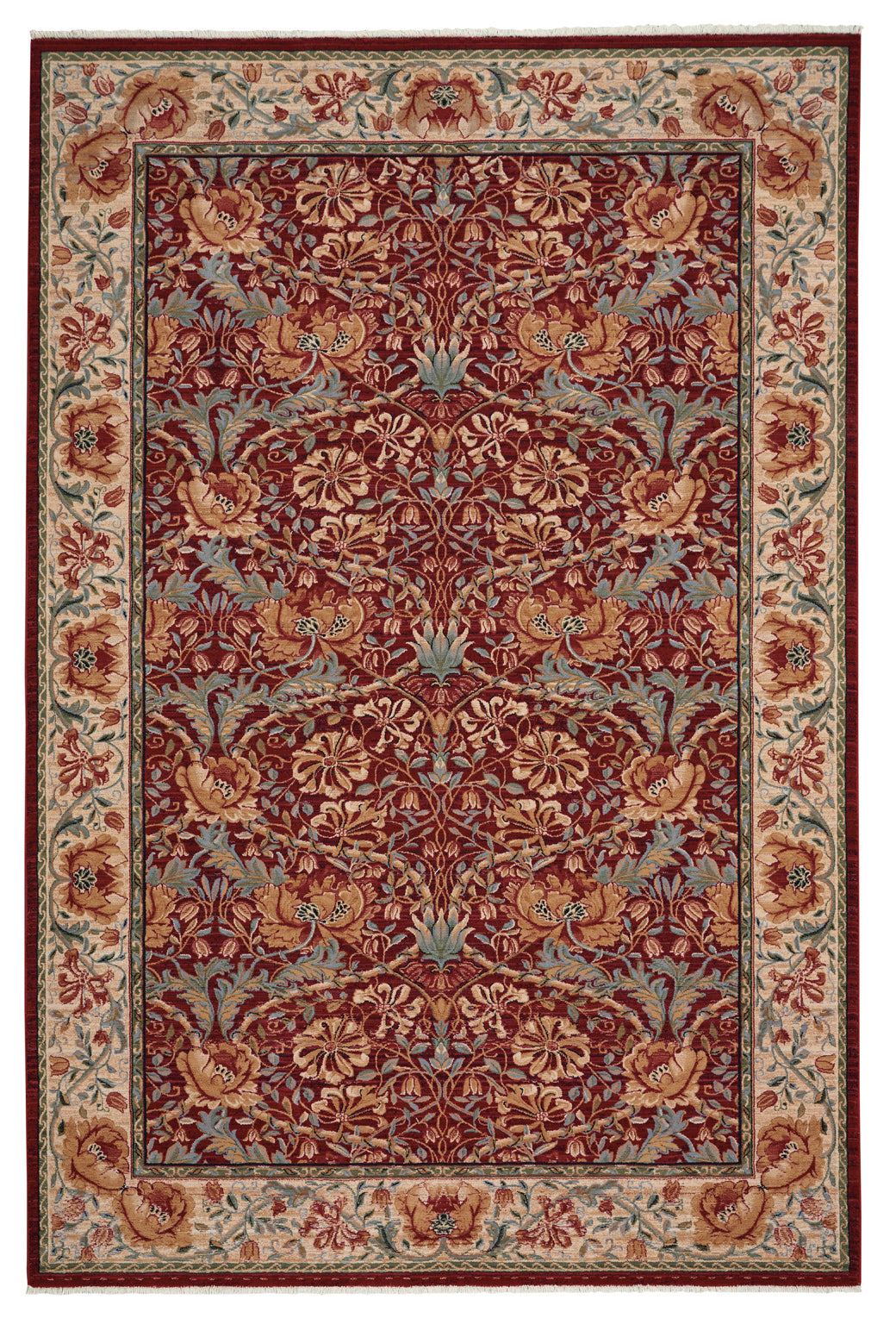 Lineage-Nouveau Machine Woven Rug Red Ivory