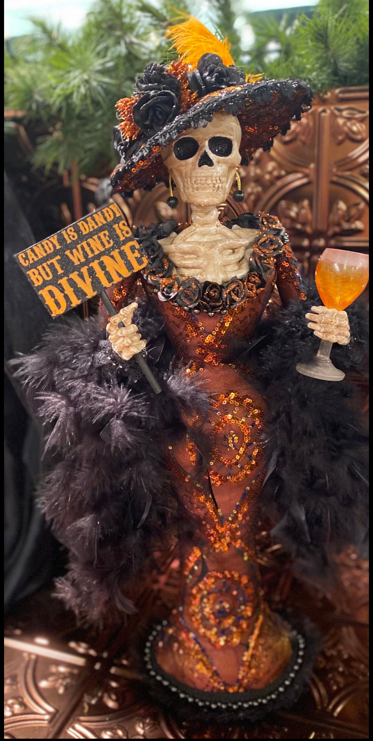 Divine Wine Lady Skeleton