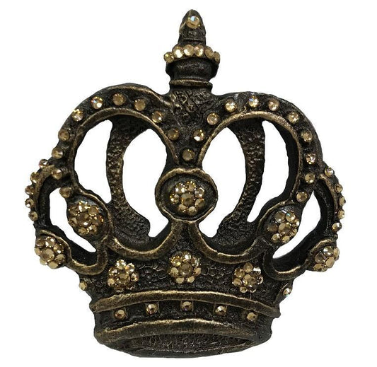 Jeweled Scroll Crown Drapery Medallion / Tassel Tie Back Holder Hardware