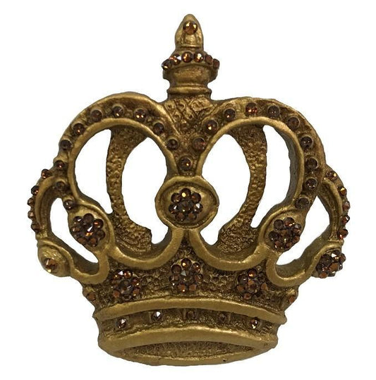 Jeweled Scroll Crown Drapery Medallion / Tassel Tie Back Holder Hardware