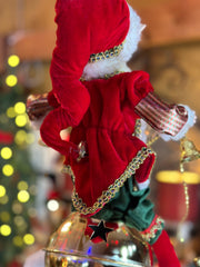 Elf Hanging on Jingle Bell Red