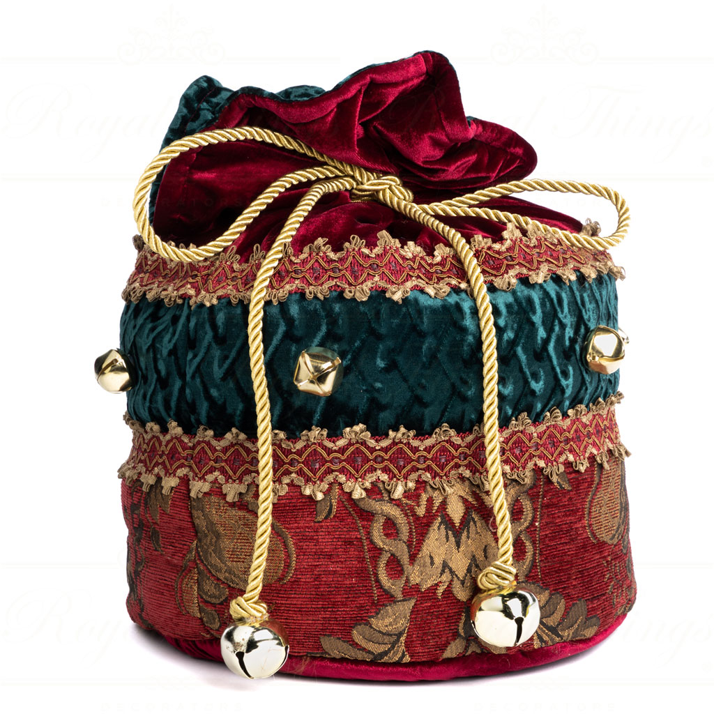 Fabric Brocade Gift Bag with Bells